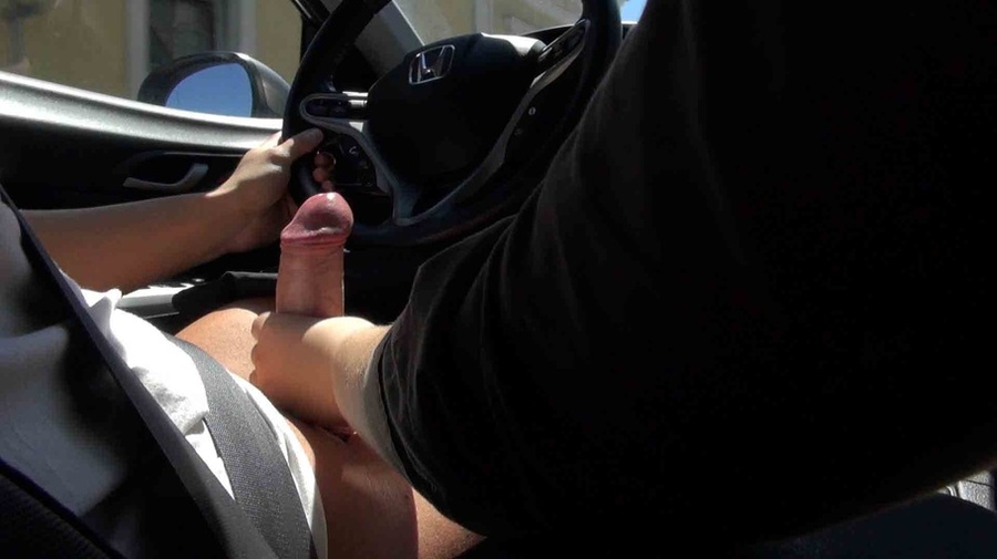 Couple driving a car through the busy streets, when the bitch decided to undress her date - XXXonXXX - Pic 14