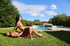 Brunette babe with big tits gets fucked hard on a picnic