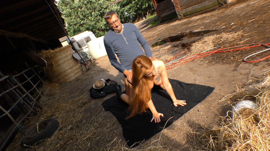 Stunning redhead cowgirl with huge tits gets boned in a stable - XXXonXXX - Pic 7