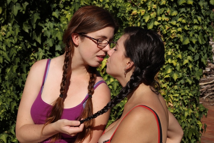 Cute chicks in pigtails display their bangi - XXX Dessert - Picture 2