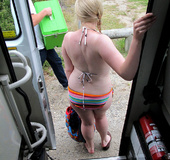 Lesbian chicks take off their clothes and reveals their banging bodies