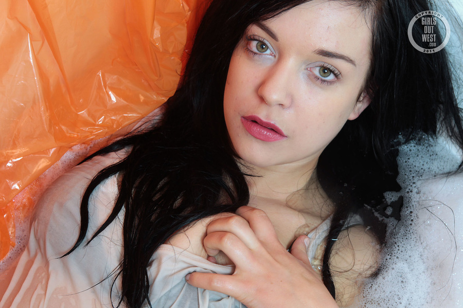 Indulging babe gets her luscious body wet as she takes a bubble bath before she peels off her white shirt then shows her juicy boobs wearing her black bra and white panty. - XXXonXXX - Pic 2