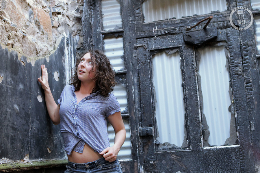 Foxy chick strips off her blue shirt and white shirt and pink bra and shows her juicy boobs before she pulls down her blue and white polka dotted panty and reveals her hairy hole in multiple styles wearing her black shoes in an abandoned building. - XXXonXXX - Pic 3