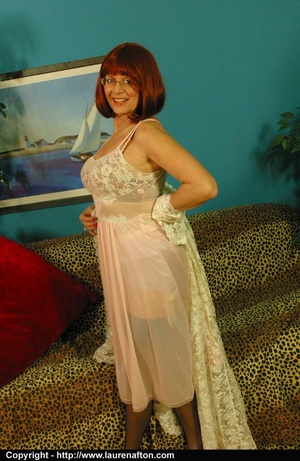 Long white nightgown redhead MILF stripping - XXXonXXX - Pic 2