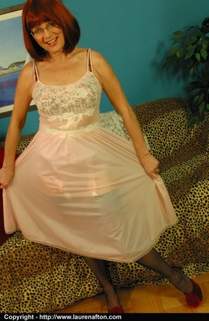 Long white nightgown redhead MILF stripping - XXXonXXX - Pic 4