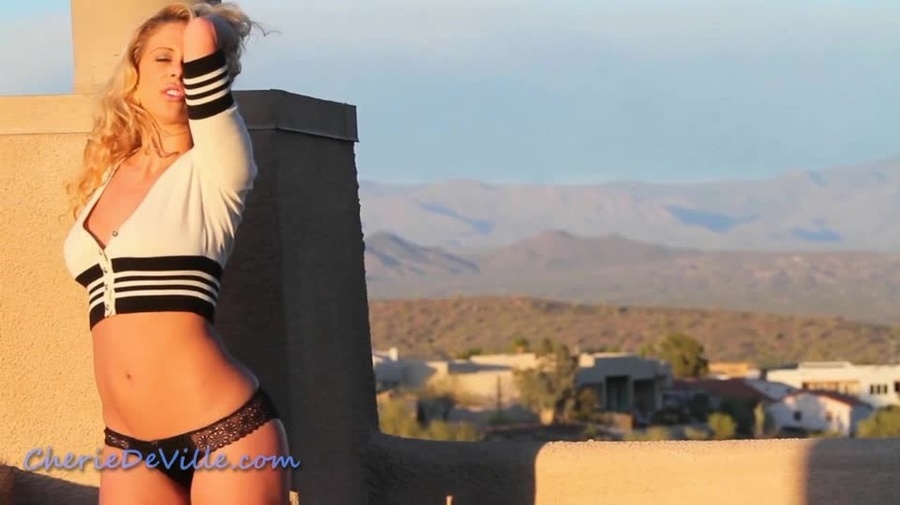 See-through panties blonde masturbating in  - XXX Dessert - Picture 1