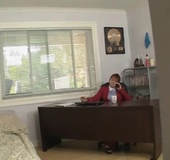 Blonde with a flower in her hair gets strap-on fucked