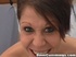 Blue-eyed brunette with kneepads gets fucked on a bed
