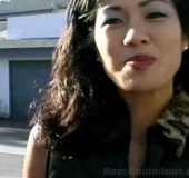 Exotic brunette Asian chick riding his massive dong