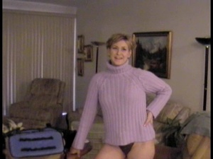 Short-haired blonde in a purple sweater gets fucked - XXXonXXX - Pic 1