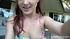 Stacked redhead shows off her hairy pussy outdoors