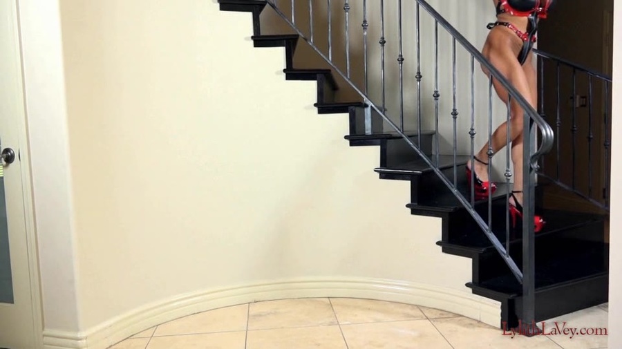 Latex queen stripping and masturbating next to the stairs - XXXonXXX - Pic 1