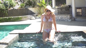 Poolside masturbation from a horny blond - XXX Dessert - Picture 2