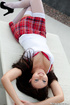 white stockings and red