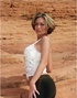 short-haired brunette shows her