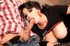 Pigtailed brunette in fishnets dominates a big-dicked guy
