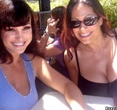 Threesome with two busty brunette MILFs and a hung dude