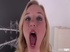 Blue panties blonde teen sucking a big dong in POV