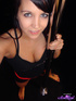 black top sporty brunette