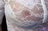 white lace top brunette