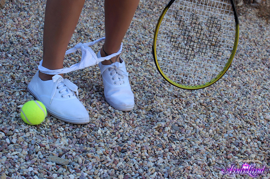 Tennis-playing brunette in a tiny skirt tak - XXX Dessert - Picture 12