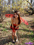 ladybug dress brunette flashing