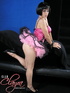Cute slut wearing brunette wig in pink ballerina outfit gets her pussy