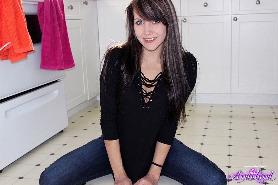 Kinky brunette lifts her tight black long s - XXX Dessert - Picture 5