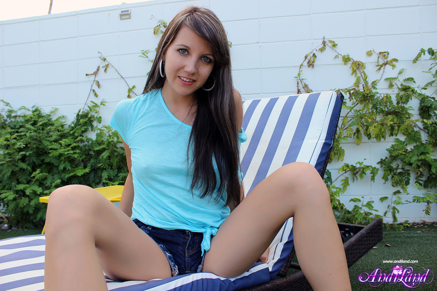 Naughty brunette with blue belly ring lifts - XXX Dessert - Picture 2