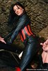 smoking lass leather bodysuit