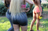 Insanely hot girls flaunts their racks while hitting the kettlebell
