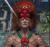 Busty Mayan goddess talking some prophecy mumbo-jumbo.Maya Adventure By