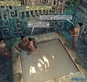 Big-dicked Mayan badass jerked off in his hot tub.Maya Adventure By Feather