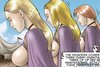 Busty blonde queen slave gets covered in jizz.Slave Fair Year Three By