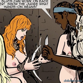 Redhead and blonde slave girls asked to - BDSM Art Collection - Pic 3