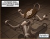 Cenobite-like alien chick threating a blonde from Earth.The Proto Part