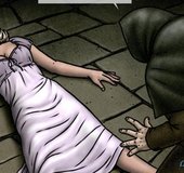 Pink dress wavy-haired blonde gets groped by a creep.Creepy By Slasher