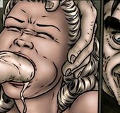Blue-eyed blonde throat-fucked by a weird creature.Creepy By Slasher