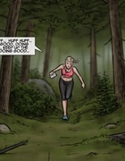 Tight pants jogger running in the forest.Hunting Season By Slasher
