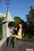 brunette naked the rooftop