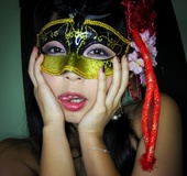 Black stockings brunette shows her pussy next to a bar counter