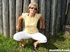 Shades-wearing blonde MILF with pink bra gets fucked outdoors