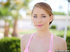 cute redhead pink lingerie