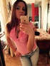 fishnets-clad brunette takes off