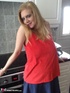 busty grandma red top