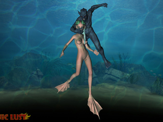 Hardcore underwater sex with a demonic black monster - Picture 1