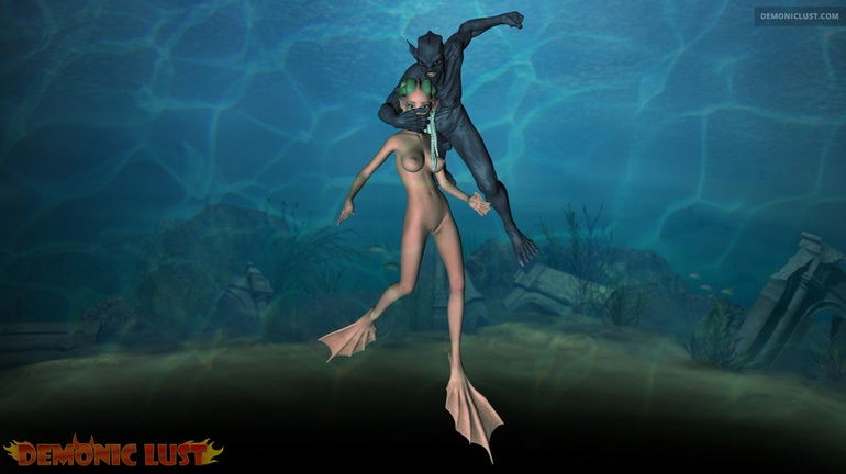 Hardcore underwater sex with a demonic black monster - Picture 1