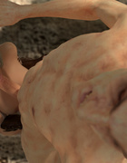 Disgusting beast with big cock and satanic slut