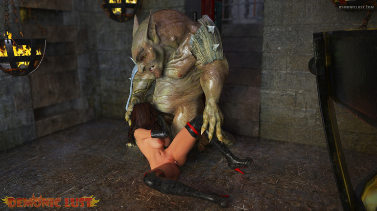 Busty slut and hardcore green monster bangs in the - Picture 2