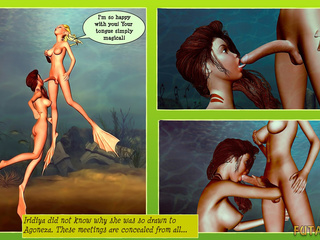 Underwater Cartoon Porn - Underwater 3D sex of two long-legged transsexuals - Silver Cartoon